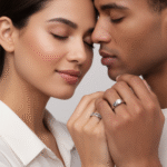 Double Line Twisted Zircon Silver Couple Ring