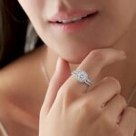 Round Halo & Double Pavé Stacking Ring Set (925 Silver)